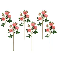 Northlight Real Touch&trade; Pink Artificial Camellia Rose Floral Sprays, Set of 6 - 23"