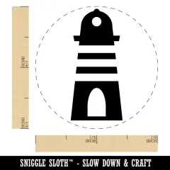 Lighthouse Striped Self-Inking Rubber Stamp for Stamping Crafting Planners Fuchsia