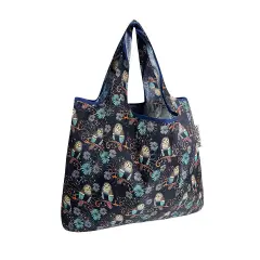 Wrapables Small Foldable Tote Nylon Reusable Grocery Bags Deco Owls