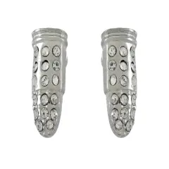 Beautiful Chrome Bullet Rhinestone Stud Earrings