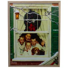 Northlight 19" Lighted Norman Rockwell 'Oh Boy! It's Pop with a New Plymouth' Christmas Wall Art White