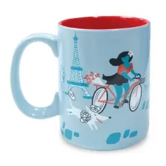 Wild Eye 5&rdquo; Decorative Pale Blue with Red, Black and White Parisian Experience Drink Mug