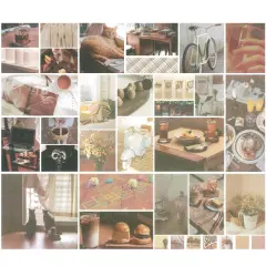 Wrapables Aesthetic Scrapbooking Washi Stickers, for DIY Arts & Crafts, Diary, Stationery, Card Making, Collages, Decals (70 pcs) Vintage Brown