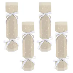 Big Dot of Happiness Tan Confetti Stars - No Snap Simple Party Table Favors - DIY Cracker Boxes - Set of 12