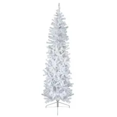 Northlight Pre-Lit Pencil Woodbury White Pine Artificial Christmas Tree - 6.5' - Blue Lights