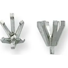 14K White Gold 6 Prong Oval Peg Setting 4.3mm