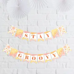 Big Dot of Happiness Stay Groovy - Boho Hippie Party Mini Pennant Banner - Stay Groovy