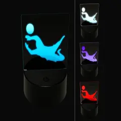Soccer Goalie Diving For Ball Association Football 3D Illusion LED Night Light Sign Nightstand Desk Lamp