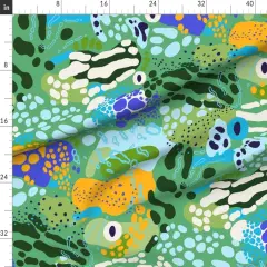 Various Fabrics by the Yard or Fat Quarter Animal Print Whimsical Frogs Colorful Swamp Chic Custom Printed Fabric by Spoonflower