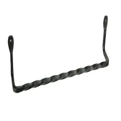Hand Forged Wrought Iron Wall Mounted Towel Holder Primitive Decor 17 inch