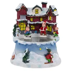 Northlight Animated and Musical Village Ice Skating Pond Christmas Scene - 5.25" Red
