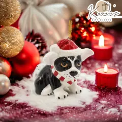 CeramicBoston Terrier Christmas Ornament, Home D&eacute;cor, Gift for Her, Gift for Mom, Kitchen D&eacute;cor, Dog Lover Gift, Pet Loss Gift