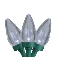 Northlight LED C7 Christmas Lights - Pure White - 20.25' Green Wire - 50ct Clear
