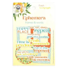 Fresh Lemonade Ephemera Cardstock Die-cuts 12/Pkg-Frames & Words