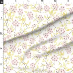 Various Fabrics by the Yard or Fat Quarter Hoya Flower Pastel Pink Yellow Feminine Cheerful Playful Delicate Romantic Custom Printed Fabric by Spoonflower