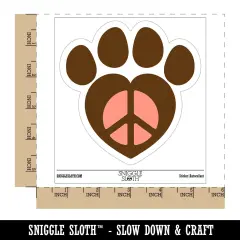 Paw Print Dog Cat Heart Peace Sign Waterproof Vinyl Phone Tablet Laptop Water Bottle Sticker Set - 5 Pack
