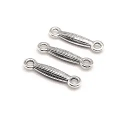 4, 20 or 50 Pieces: Silver Toned 18x3.5mm Decorative Bar Connectors