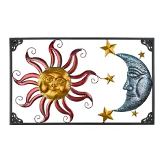 Tri-Tone Celestial Sun Moon and Stars Indoor/Outdoor Metal Wall Art