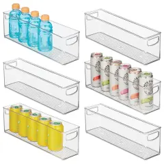 mDesign Plastic Kitchen Food Storage Bin with Handles, 6 Pack