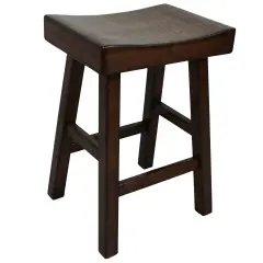 Contemporary Home Living 25" Brown Counter Stool with Saddle Seat