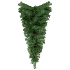 Northlight 42" Black River Pine Artificial Christmas Teardrop Swag with Pine Cones, Unlit Green