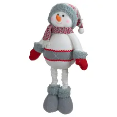 Northlight Plush Nordic Snowman Christmas Figure - 22" - Red and Gray White