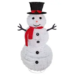 Northlight 4' Lighted Pop-Up Snowman Outdoor Christmas Decoration White