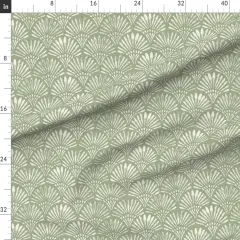 Various Fabrics by the Yard or Fat Quarter Weathered Distressed Look Scallop Print Block Cream Ivory Custom Printed Fabric by Spoonflower