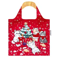 Wrapables Christmas Holiday AllyBag Collection Reusable Shopping Bag Christmas Red