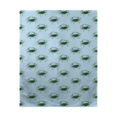 Betsy Drake Female Blue Crab Border Beach Towel Multicolor