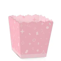 Big Dot of Happiness Pink Confetti Stars - Party Mini Favor Boxes - Simple Party Treat Candy Boxes - Set of 12