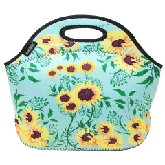 Wrapables Insulated Neoprene Lunch Bag Sunflowers Bloom