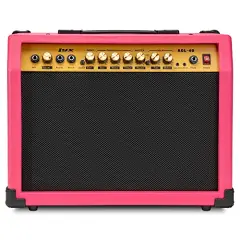 LyxPro Electric Guitar Amp, 40 Watt Portable Amplifier Pink