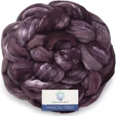 Magical Silk Merino Fiber. Hand Dyed Roving for Spinning & Felting.