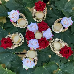 Handcrafted Rose Rangoli Set, Rangoli Decoration, Rangoli Set, Deepavali Deewali, Diwali Decor, Diwali Gift, Diwali Diya, Holiday Gift