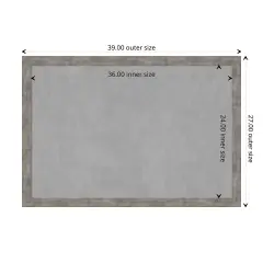 Marred Wood Framed Magnetic Board Marred Pewter