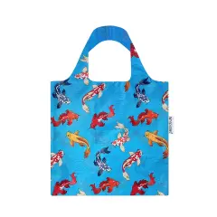 Wrapables Allybag Foldable & Lightweight Reusable Grocery Bag, Grab & Go Koi Fish