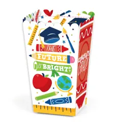 Big Dot of Happiness Elementary Grad - Kids Graduation Party Favor Popcorn Treat Boxes - Set of 12