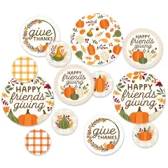 Big Dot of Happiness Fall Friends Thanksgiving - Friendsgiving Party Giant Circle Confetti - Party Decorations - Large Confetti 27 Count