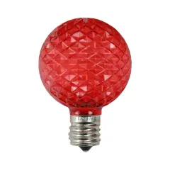 Northlight LED Faceted G50 Globe Christmas Replacement Bulbs - Red - Pack of 25