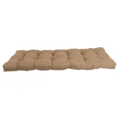 60-inch by 19-inch Tufted Solid Microsuede Bench Cushion Tan-Color