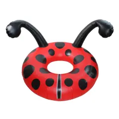 Swim Central Black and Red Ladybug Swimming Pool Party Inner Tube, 48-Inch