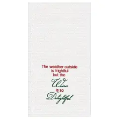 Wine Is So Delightful Waffle Weave Cotton Kitchen Towel