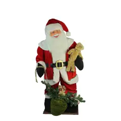 Northlight LED Lighted Musical Santa Claus with Gift Bag Christmas Inflatable Figurine - 6' Red