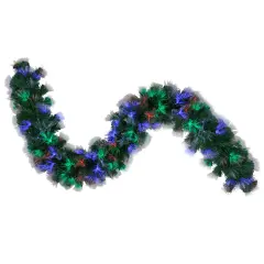 Northlight 9'Multi-Function Color Changing Fiber Optic Artificial Pine Christmas Garland Green