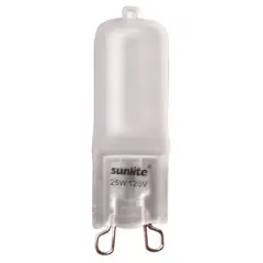 SUNLITE 25w 120v T3.5 G9 Bright White 3200k Frosted Single Ended Halogen Light Bulb