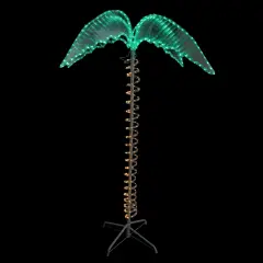 Northlight LED Rope Lighted Palm Tree Outdoor Decoration - 4.5' - Green and Clear Lights Brown