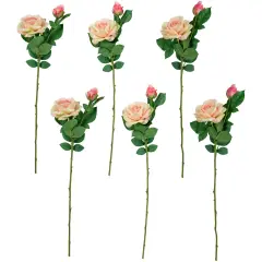 Northlight Real Touch&trade; Light Pink Artificial Rose Stems, Set of 6 - 26"