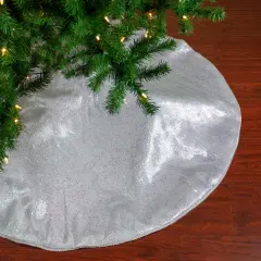Northlight 48" White Iridescent Holographic Glittered Christmas Tree Skirt