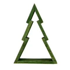 Northlight Geometric Wooden Christmas Tree Display - 9.5" - Green